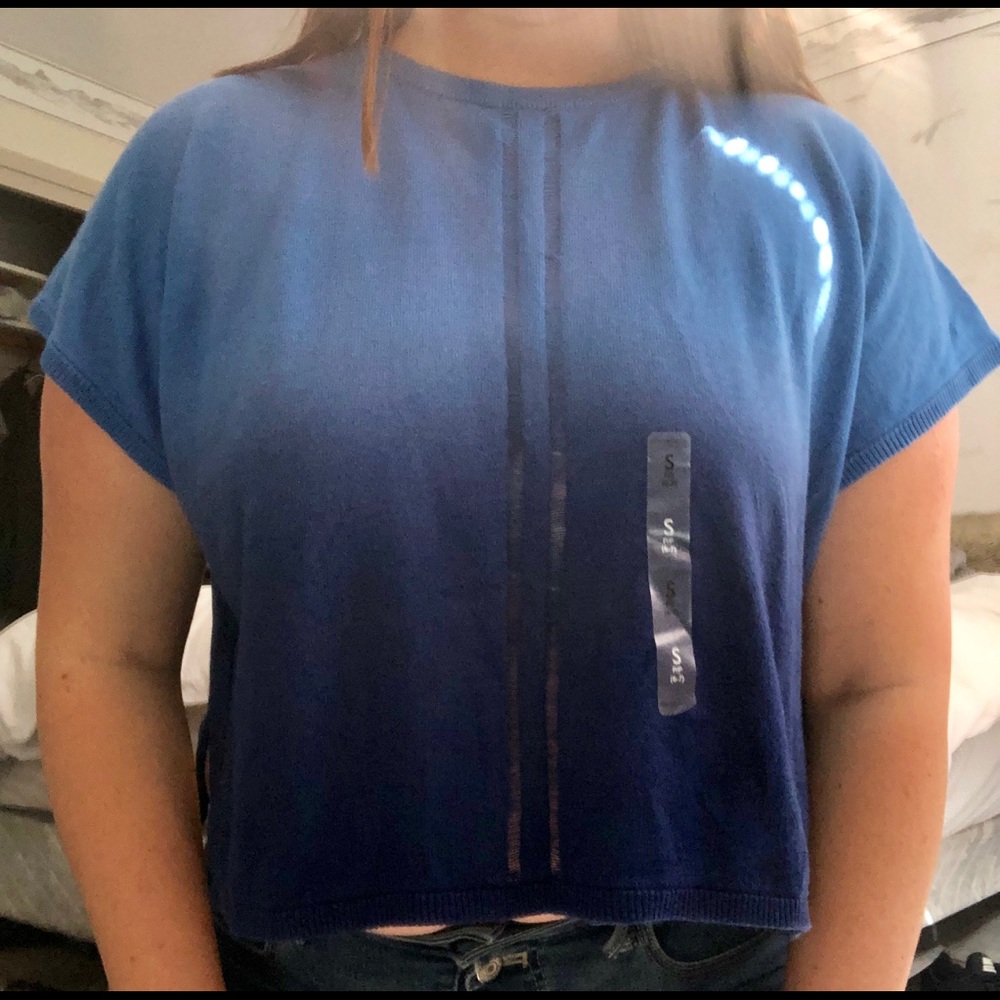Tommy Hilfiger Blue Ombré crop shirt.